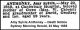 ANTHONEY Amy Sylvia 1955 Death Notice