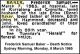 BAKER Frederick Samuel 1965 Death Notice