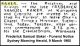 BAKER Frederick Samuel 1965 Funeral Notice