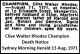 CHAMPION Clive Walter Rhodes 1971 Death Notice SMH