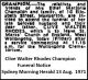 CHAMPION Clive Walter Rhodes 1971 Funeral  Notice SMH