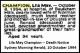 CHAMPION Lila May 1994 Death Notice SMH