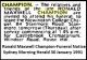 CHAMPION, Ronald Maxwell 1991 Funeral Notice SMH