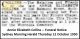 COLLINS Annie Elizabeth 1950 Funeral Notice