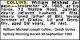 COLLINS William Michael 1965 Death Notice