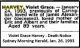 HARVEY Violet Grace 1993 Death Notice