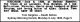 HEIGHES Tom 1929 Death  Notice