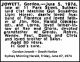 JOWETT Gordon 1974 Death Notice SMH