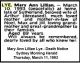 LYE Mary Death Notice 1993
