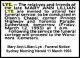 LYE Mary Funeral  Notice 1993