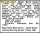 MACCULLOCH Major Baird 1980 Death Notice