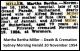 MILLER Martha Bertha 1954 Death & Cremation Notice