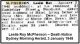 McPHERSON Leslie Roy 1948 Death Notice