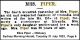 PIPER Eliza 1923 Obituary SMH