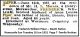 PIPER, Frederick William Death Notice