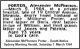PORTER Alexander McPherson 1964 Death Notice 