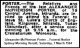 PORTER Alexander McPherson 1964 Funeral Notice