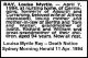 RAY Louisa Myrtle 1994 Death Notice SMH