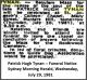 TYNAN, Patrick Hugh Funeral Notice
