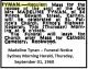 TYSON, Madeline Funeral Notice 