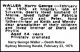 WALLER Harry George 1976 Death Notice