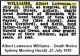 WILLIAMS Albert 1959 Death Notice 