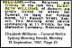 WILLIAMS Elizabeth 1967 Funeral Notice