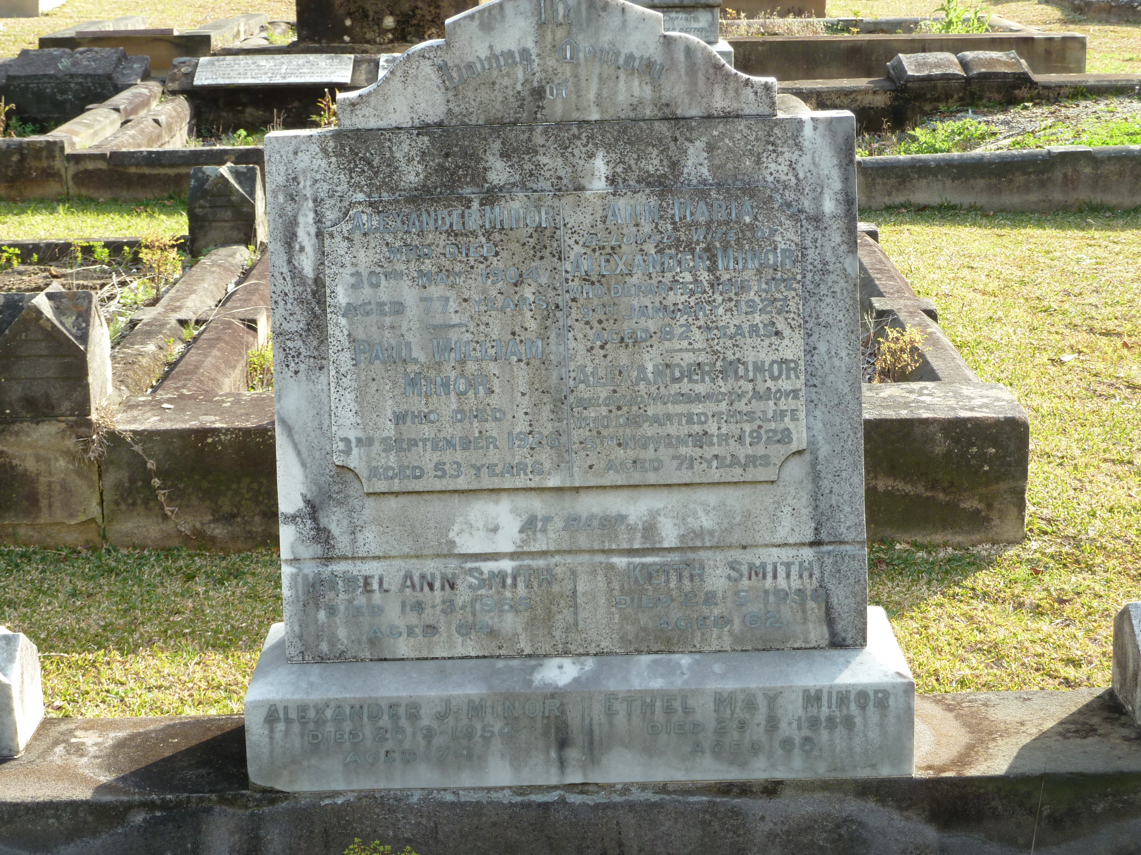 Minor - Alexander, Ann Maria, Paul William, Ethel May.